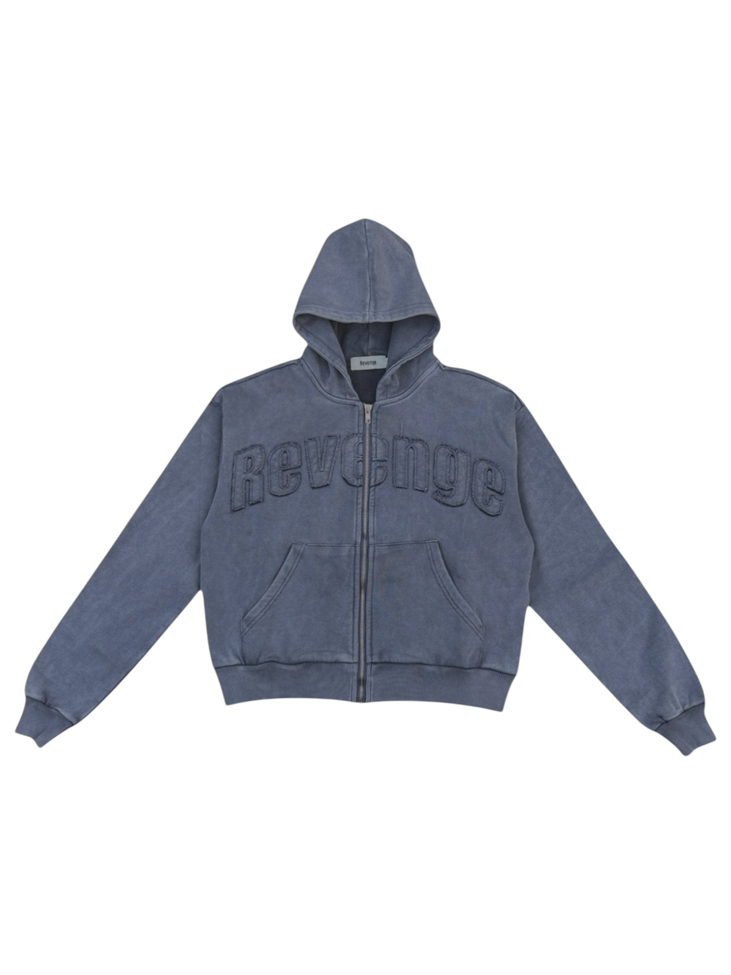 Distressed Zip-Hoodie - Vintage Grey